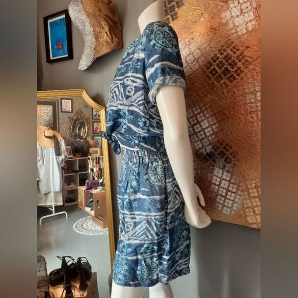 Vintage 100% Silk Blue Patterned Co-Ord Set - Picture 5 of 14